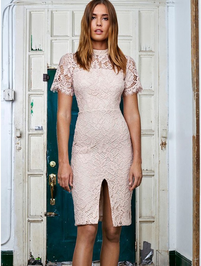 Blush Pink Lace Dress